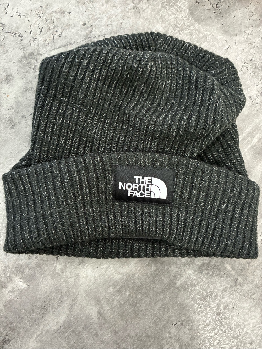 The North Face Men's Dark Gray Ribbed Knit Beanie